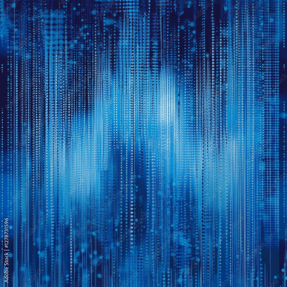 Poster Cascading Digital Waterfall: An Abstract Representation of Data Flow and Connectivity in the Digital Age.