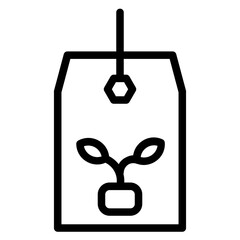 Tag Gardening Pot Line Icon
