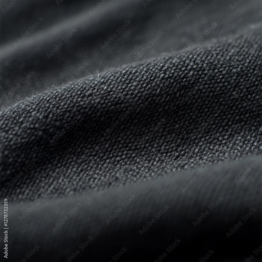 Poster dark denim delight: a close-up of textured fabric with subtle folds and light play