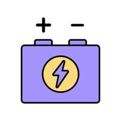 Fototapeta premium Icon a battery, isolated against a clean background.