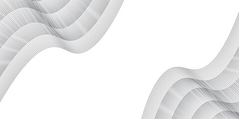 Abstract wave element for design. Digital frequency track equalizer. Stylized line art background. Vector illustration. Wave with lines created using blend tool. Curved wavy line, smooth stripe.