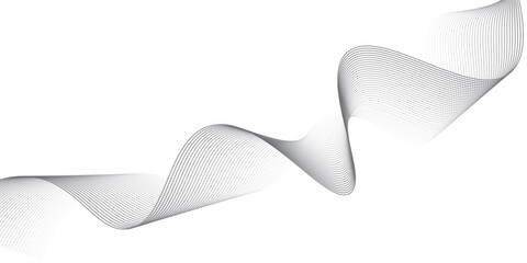Abstract wave element for design. Digital frequency track equalizer. Stylized line art background. Vector illustration. Wave with lines created using blend tool. Curved wavy line, smooth stripe.