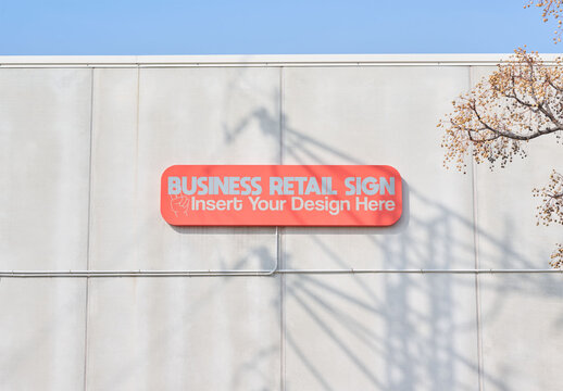 Shadow Play on Trade Center Facade With Blank Sign