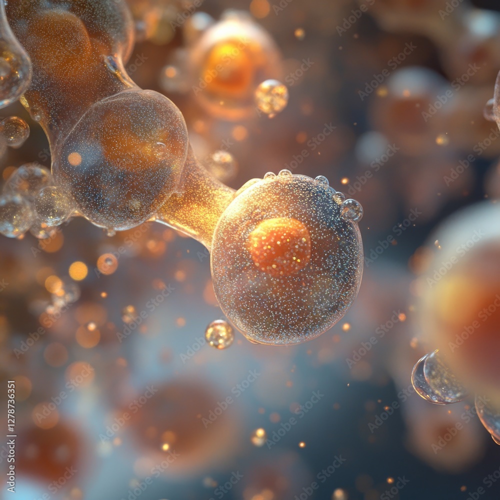 Poster Microscopic Worlds: Abstract Visualization of Cells and Molecules with Intricate Details and Luminous Effects