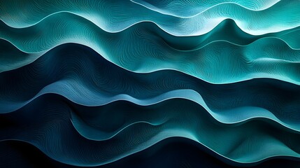 Obraz premium Minimalist Organic Aqua Wave Ripple Gradient Texture Background for Wellness Branding and Environmental Presentations
