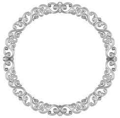 Silver frame on white background, 3D render