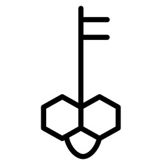 Medieval Key Security Line Icon