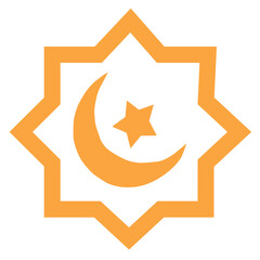 Crescent Moon and Star Islamic Symbol