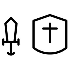 Weapon Battle Knight Line Icon