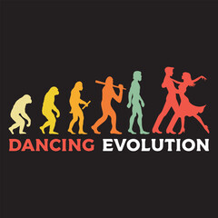 dancing Evolution vector illustration, Human Evolution Silhouette Design, evolution of man T-shirt