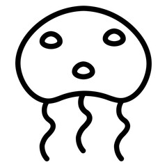 Jellyfish Animal Travel Line Icon