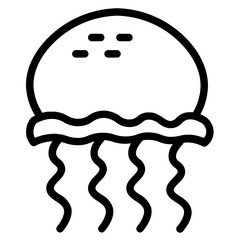 Jellyfish Animal Travel Line Icon