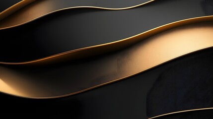 Fototapeta premium Elegant Minimalist Luxury Background with Smooth Metallic Gold Gradients and Deep Matte Black Tones