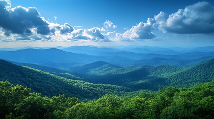 Serene Mountain Landscape Under Blue Sky