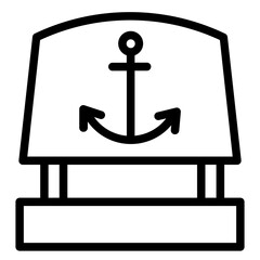 Nautical Naval Ocean Line Icon
