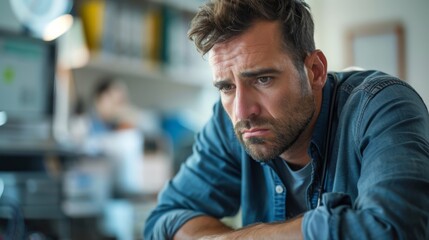 Struggling male faces challenges related to infertility and fatherhood in a medical setting