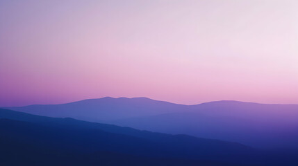 Fototapeta premium Serene Mountain Range Landscape with Purple Sky at Twilight