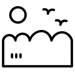 Sea Sunset Weather Line Icon