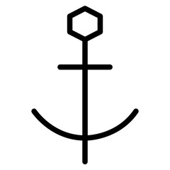 Anchor Sea Ship Line Icon