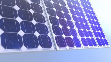 Abstract Art of Glowing Solar Panels Under Soft Light in a Modern Setting