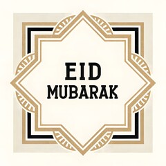 Obraz premium Elegant Eid Mubarak Greeting Card with Art Deco Design