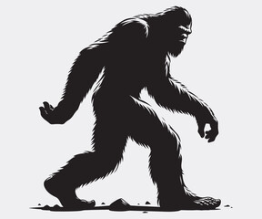 Fototapeta premium Bigfoot Silhouette, Bigfoot Illustration and Vector, Sasquatch Silhouette