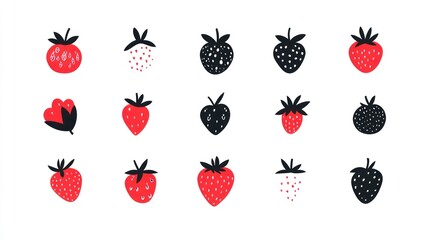 Strawberry pattern background for summer theme, decoration and food-related projects