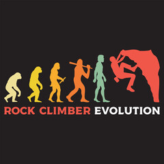climber Evolution vector illustration, Human Evolution Silhouette Design, evolution of man T-shirt
