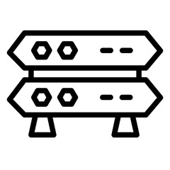 Connected Servers Sending Line Icon