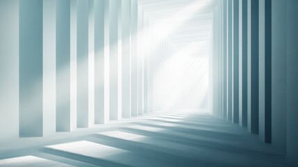 A 3D render featuring an abstract iridescent shape against a dark background, creating a striking visual contrast with shimmering, multicolored reflections.