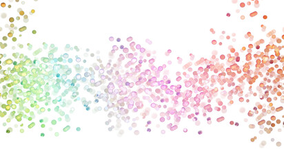 Blurred bokeh colors light glowing on transparent background