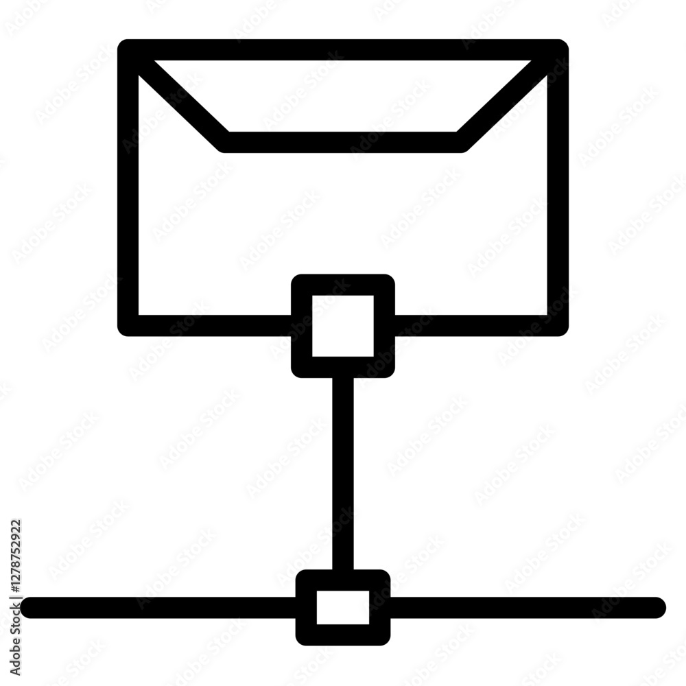 Poster message server data line icon