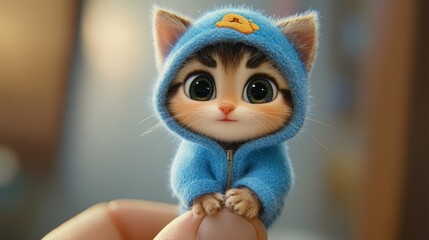 Obraz premium Adorable Mini Kitten Dressed as Wreck-It Ralph in Cute Costume