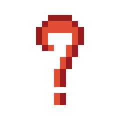Cute pixel cartoon character question mark symbol decoration 8 bit idea question mark quiz questionnaire choose cartoon pixel game 8bit png vector.