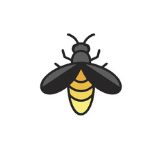 Minimalist Firefly Logo with Metallic Accents