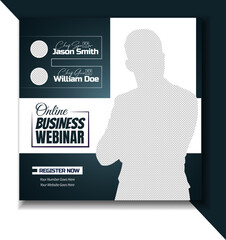 business webinar social media post design template 