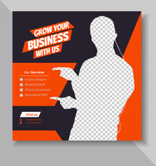 business webinar social media post design template 