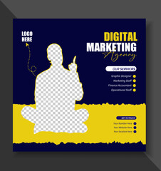 business webinar social media post design template 