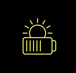   Ecology and green energy icon. Nature, renewable alternative energy, environment, recycle, solar panel, green electricity, biological science, wind power, chemical energy, atomic energy sign