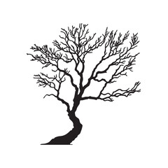 dry tree silhouette vector