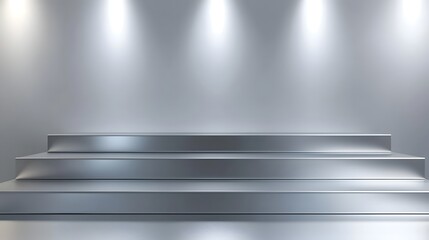 Obraz premium Minimalist Elegant Corporate Background with High End Silver and White Gradient Textures