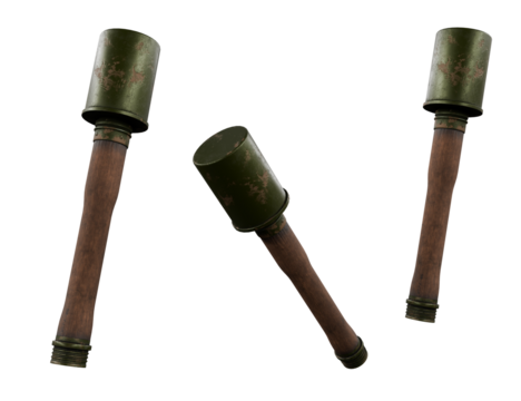 Old german hand grenade isolated on white