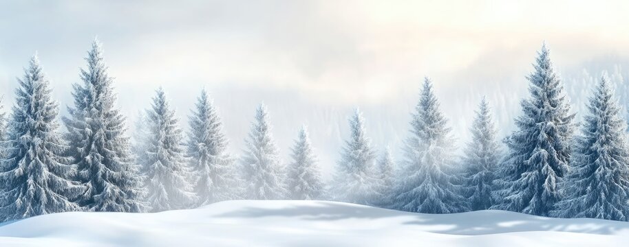 Snowy winter forest landscape