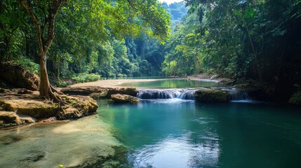 Obraz premium Mysterious Allure: Southeast Asia's Tropical Jungles in August