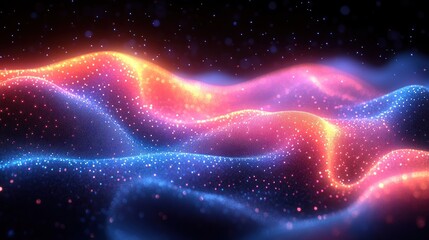 Glowing Waves, Particle Background, Abstract Design