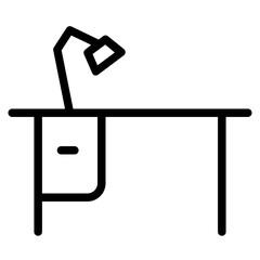 Desk Drawer Furniture Line Icon