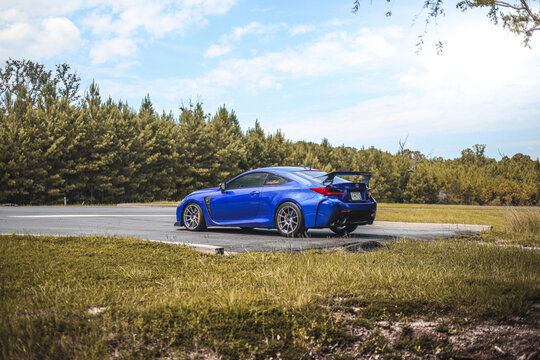 Blue Lexus RCF in Bluffton, South Carolina, August 23, 2024