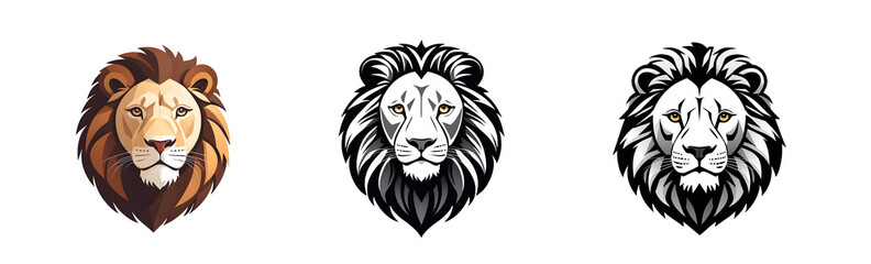 Fototapeta premium Bold Monochrome Lion Head