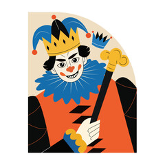 Obraz premium Card joker illustration in flat style