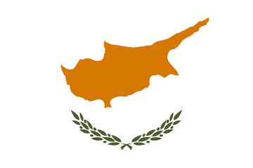 Official national flag of Cyprus. Flag of the Republic of Cyprus. Correct proportions and colors. Vector illustration